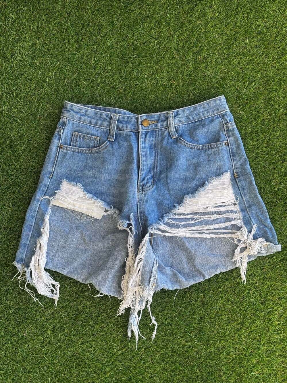 Fashion Nova Summer Haze Distressed Denim Shorts